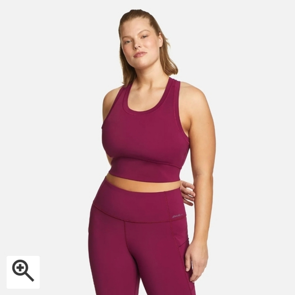 Eddie Bauer | Guide Trex Sport Pullover Stretch Longline Bra / Tank Top Pink
